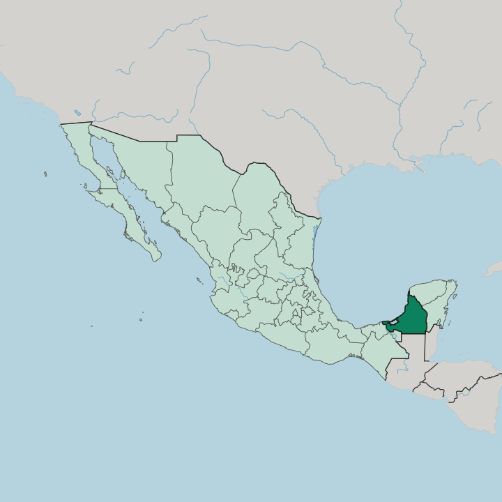 Map showing Estado de Campeche — In Mexico