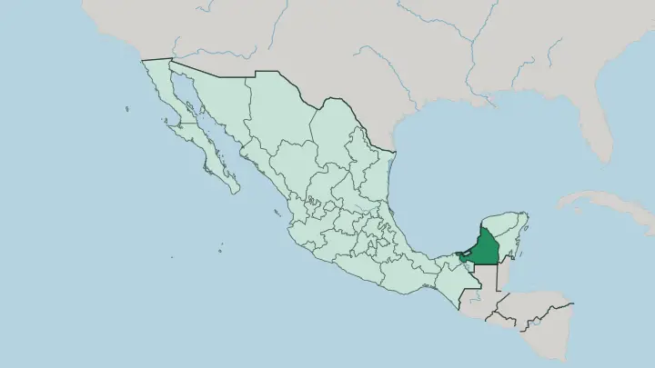 Map of Estado de Campeche in Mexico