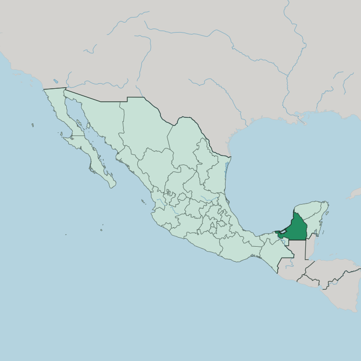 Map showing Estado de Campeche — In Mexico