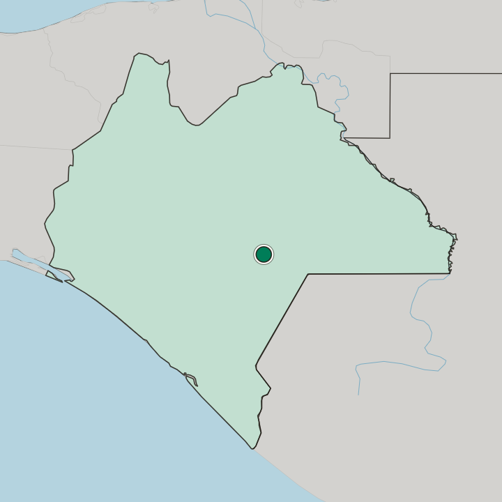 Map showing Comitán — In Estado de Chiapas