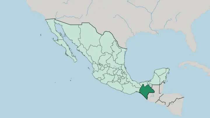 Map of Estado de Chiapas in Mexico