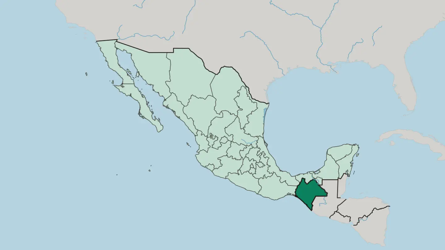 Map of Estado de Chiapas in Mexico