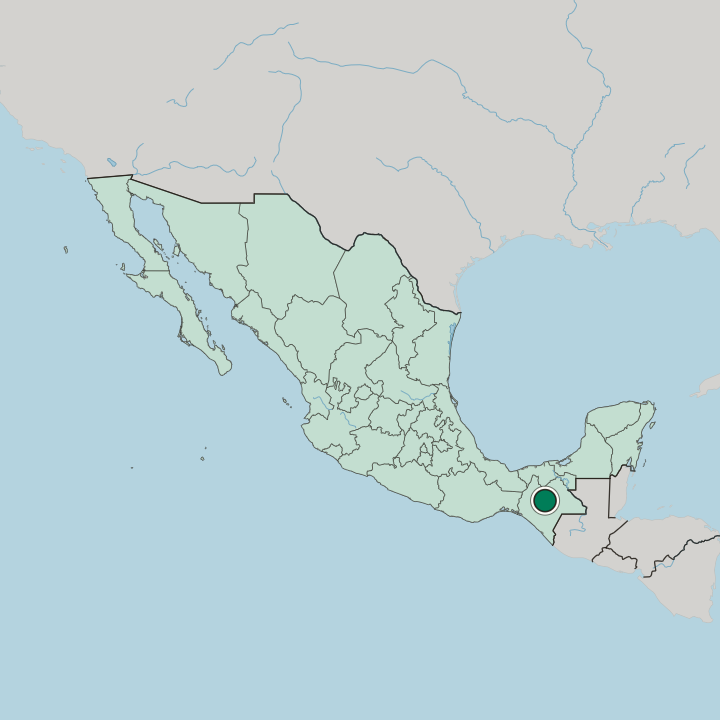Map showing San Cristóbal de las Casas — In Mexico