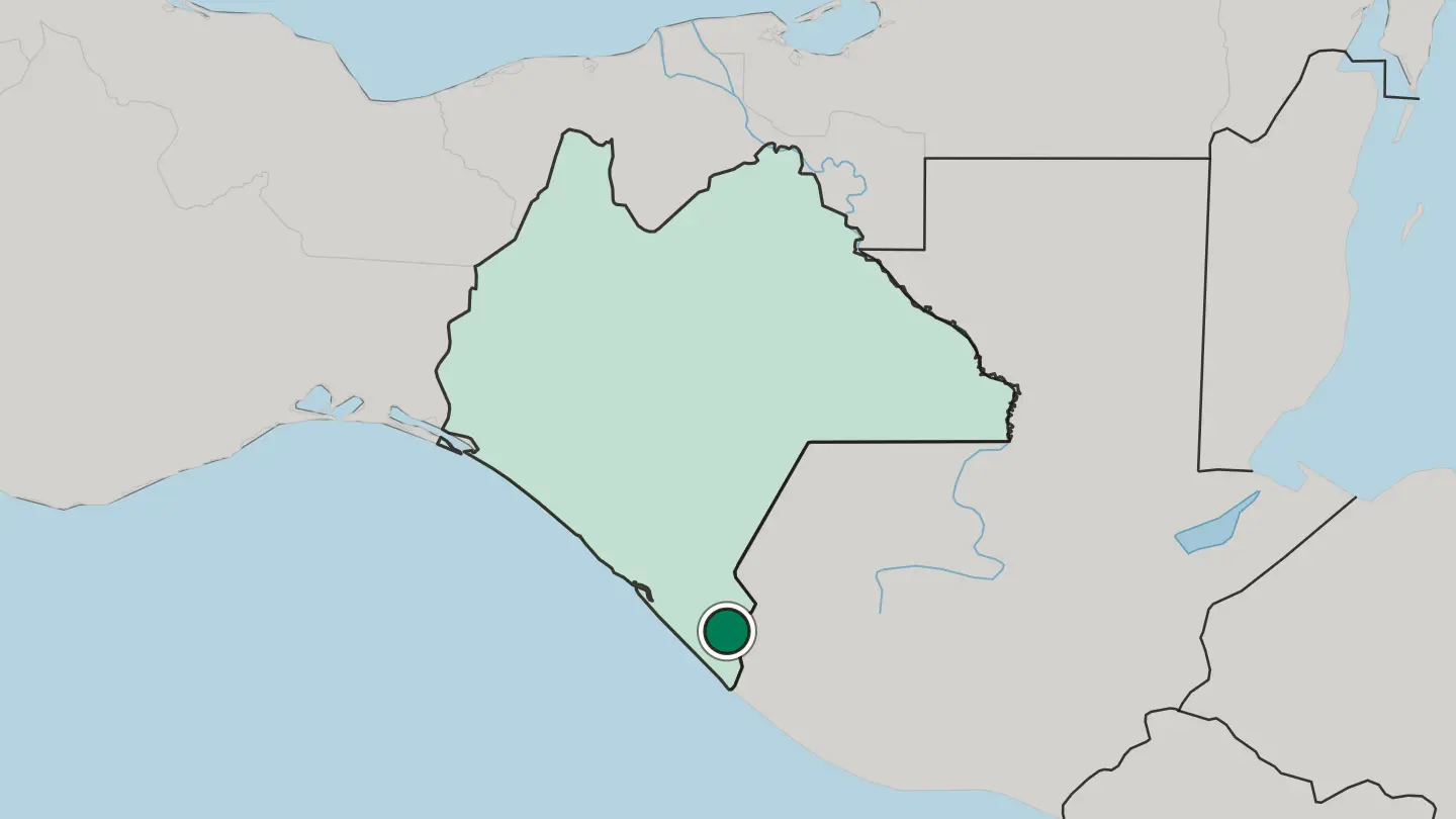 Map of Tapachula in Mexico