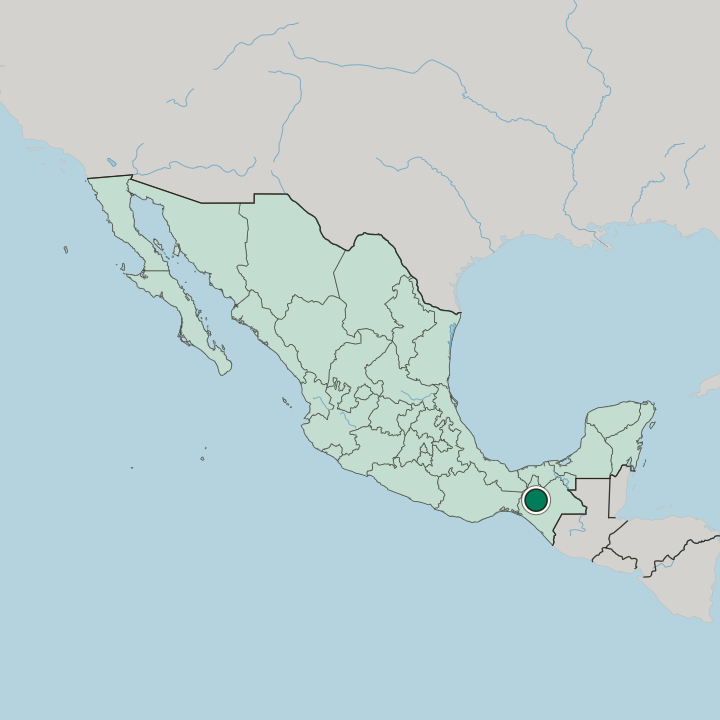 Map showing Tuxtla — In Mexico