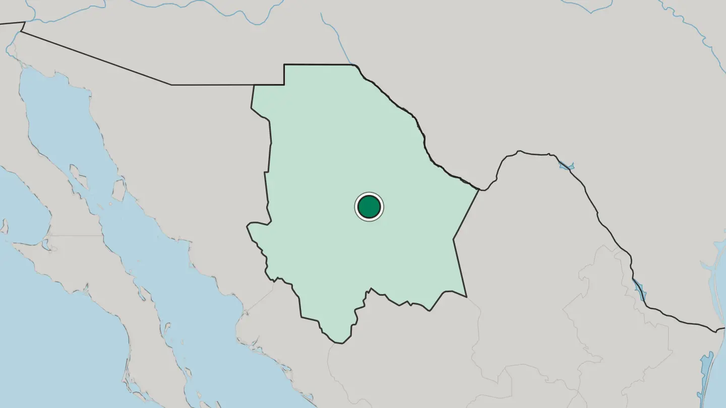 Map of Chihuahua in Mexico