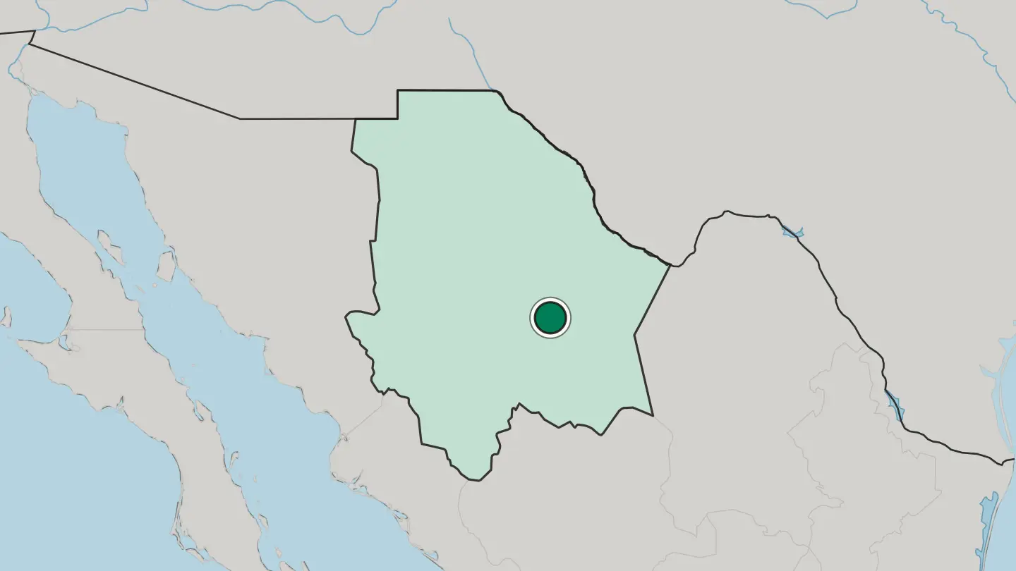 Map of Ciudad Delicias in Mexico