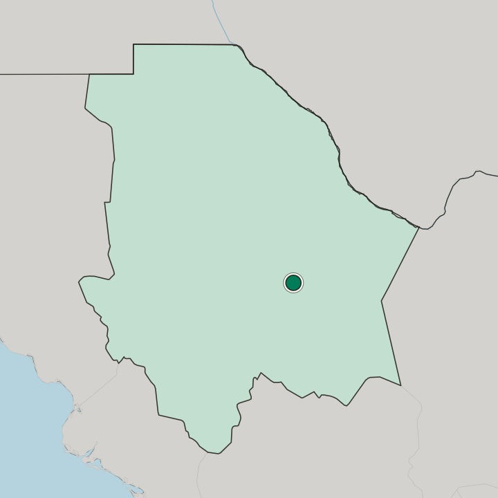 Map showing Ciudad Delicias — In Estado de Chihuahua