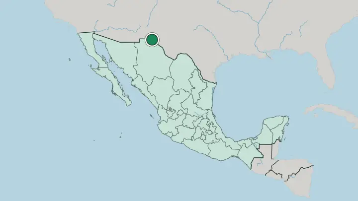 Map of Ciudad Juárez in Mexico