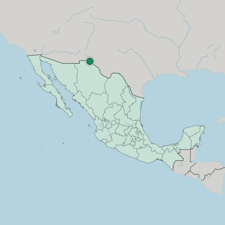 Map showing Ciudad Juárez — In Mexico