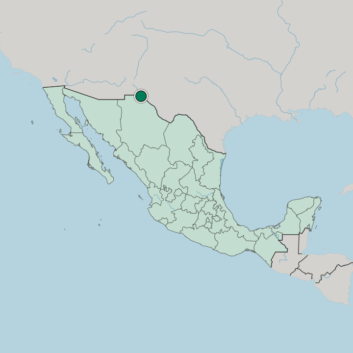 Map showing Ciudad Juárez — In Mexico