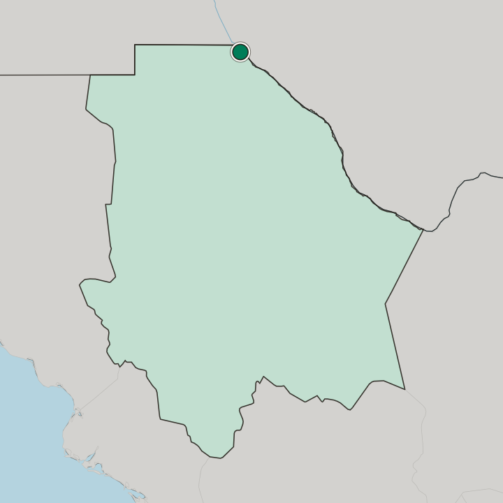 Map showing Ciudad Juárez — In Estado de Chihuahua