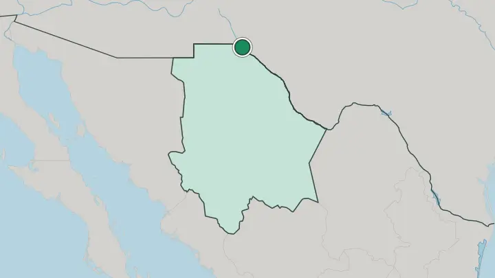 Map of Ciudad Juárez in Mexico