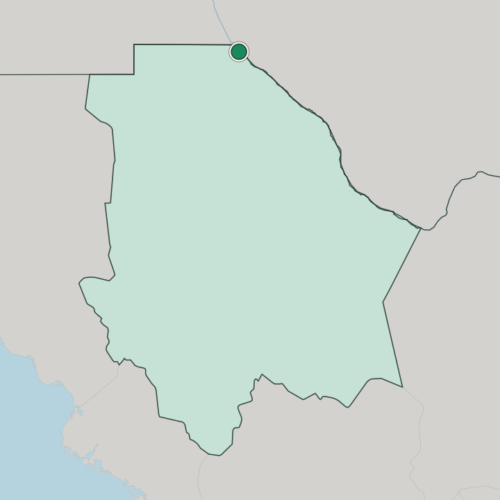 Map showing Ciudad Juárez — In Estado de Chihuahua