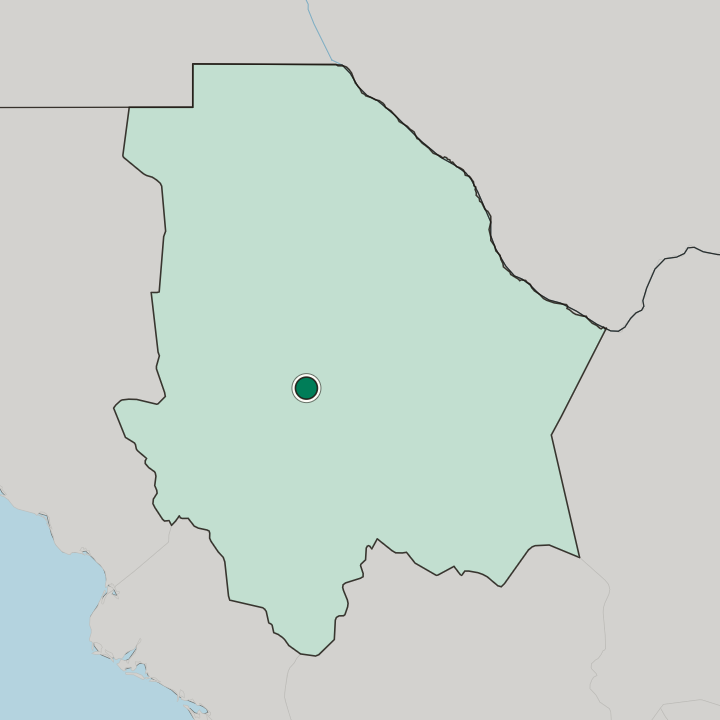 Map showing Cuauhtémoc — In Estado de Chihuahua