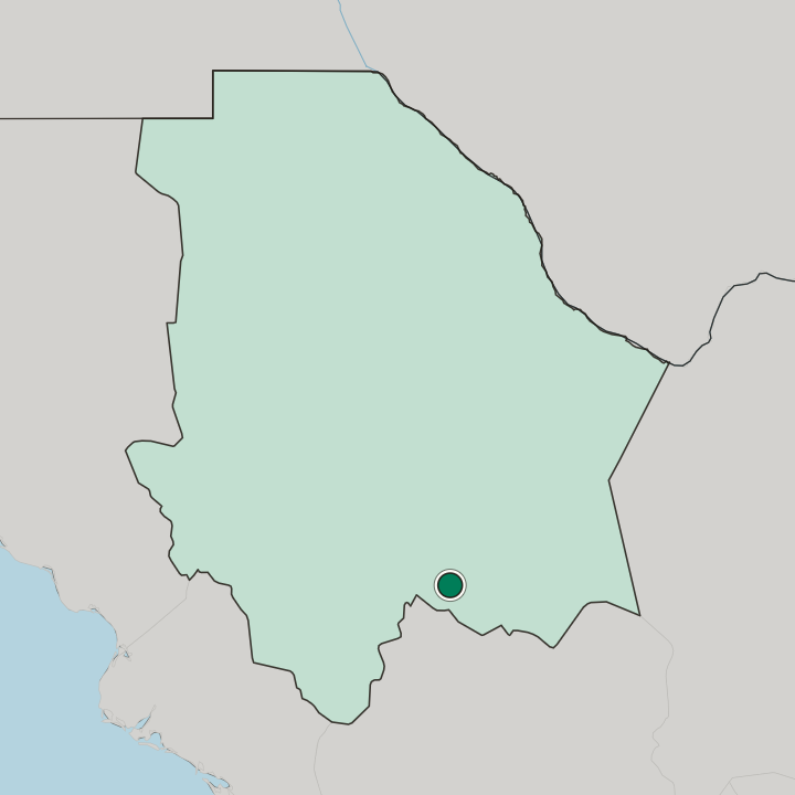 Map showing Hidalgo del Parral — In Estado de Chihuahua