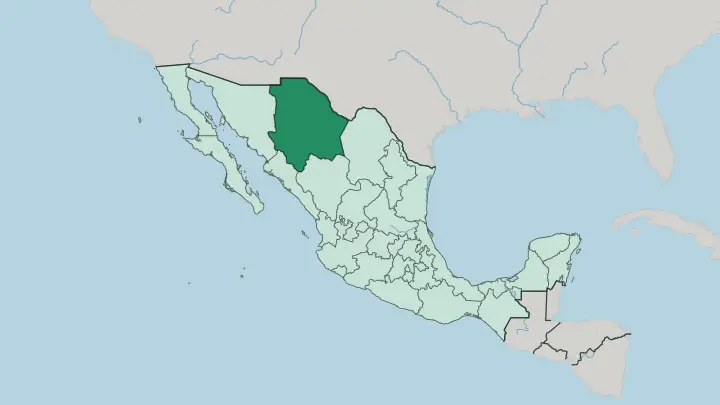Map of Estado de Chihuahua in Mexico