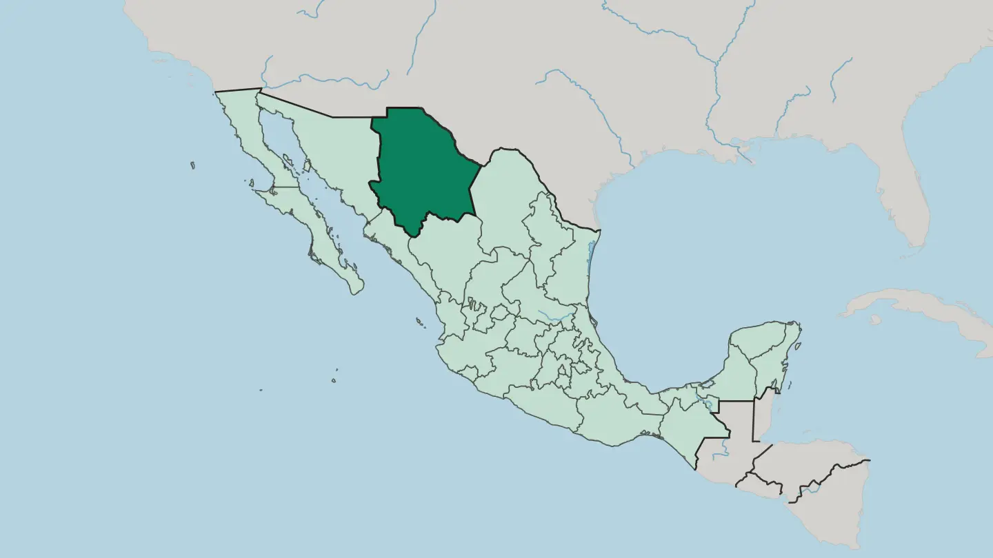 Map of Estado de Chihuahua in Mexico