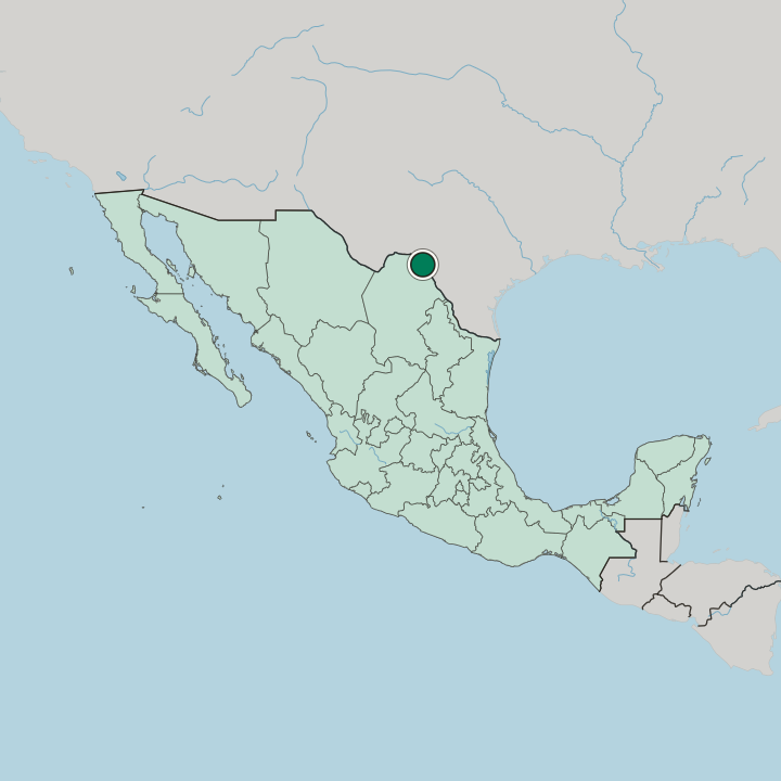 Map showing Ciudad Acuña — In Mexico