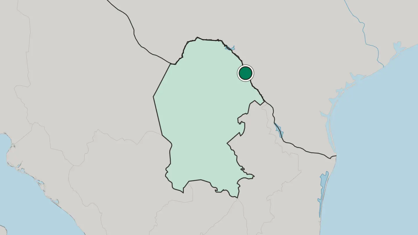 Map of Piedras Negras in Mexico