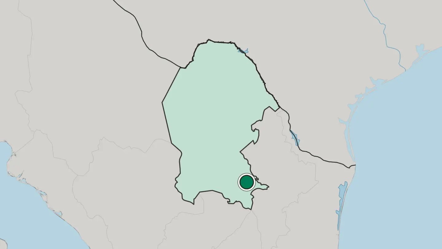Map of Saltillo in Mexico