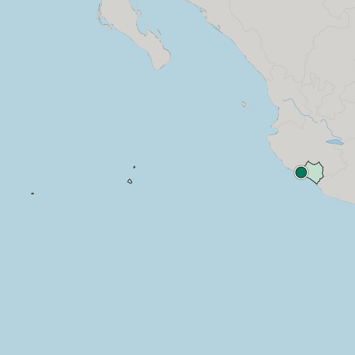 Map showing Manzanillo — In Estado de Colima