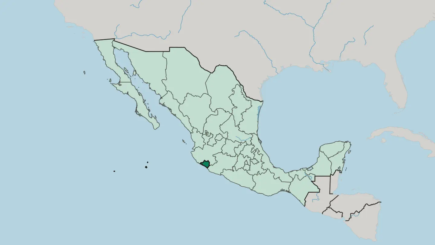 Map of Estado de Colima in Mexico