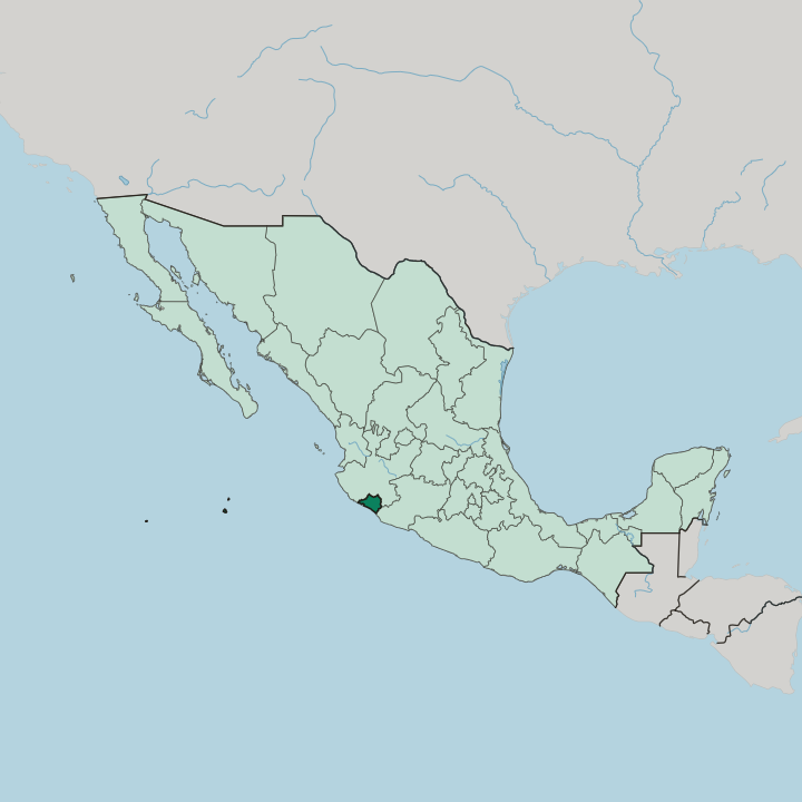 Map showing Estado de Colima — In Mexico