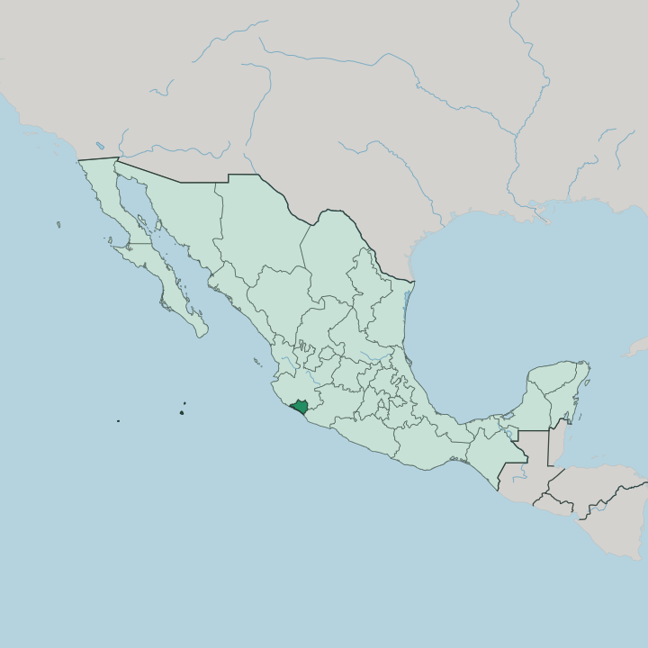 Map showing Estado de Colima — In Mexico