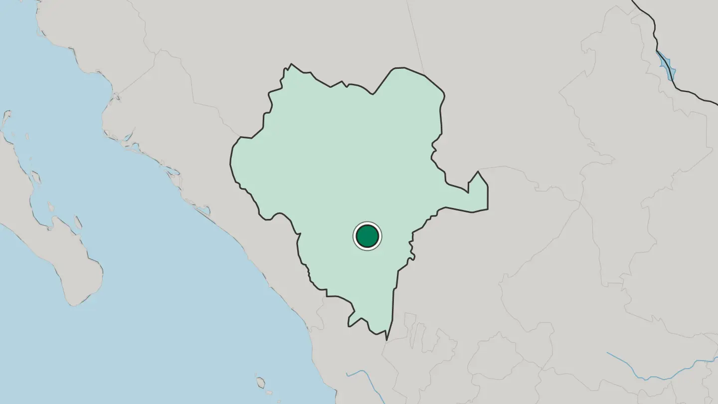 Map of Victoria de Durango in Mexico