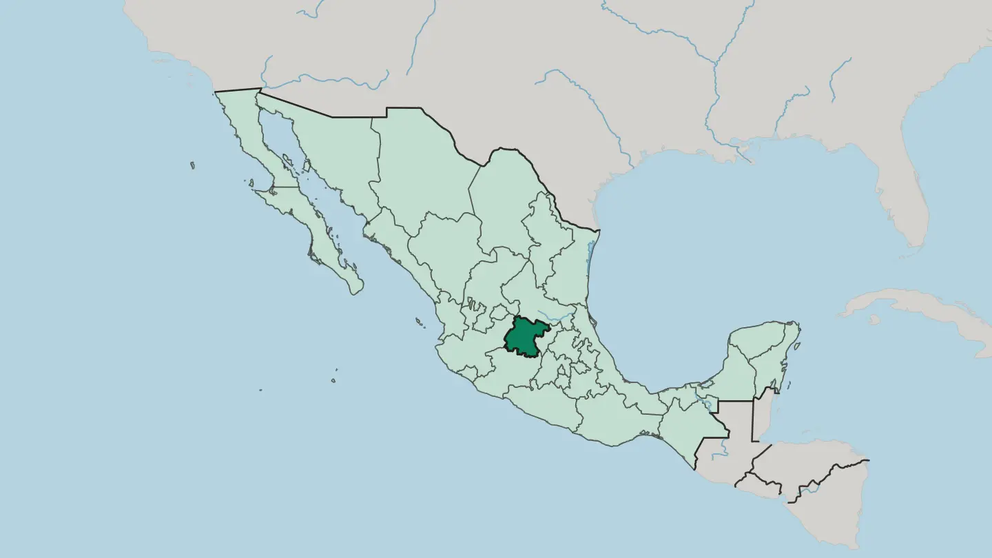 Map of Estado de Guanajuato in Mexico