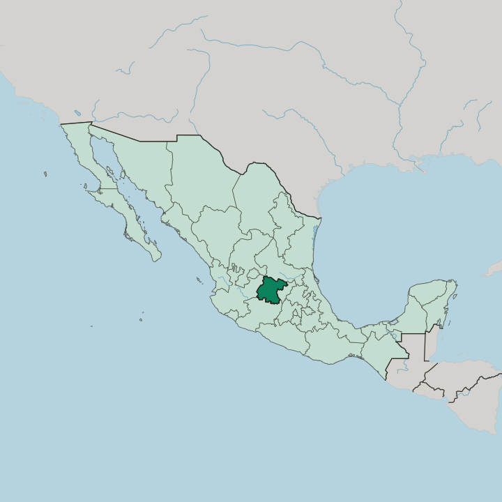 Map showing Estado de Guanajuato — In Mexico