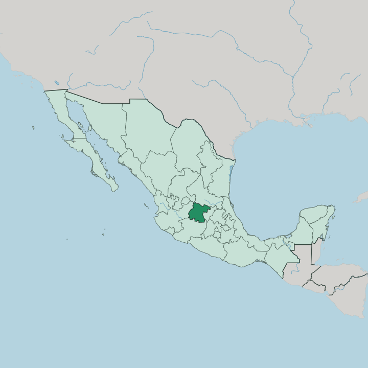 Map showing Estado de Guanajuato — In Mexico