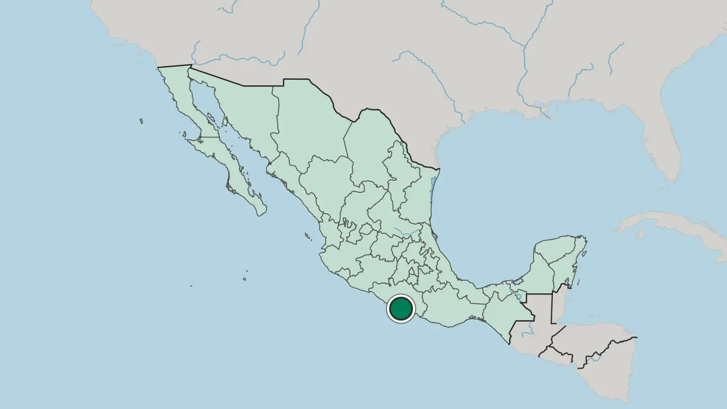Map of Acapulco de Juárez in Mexico