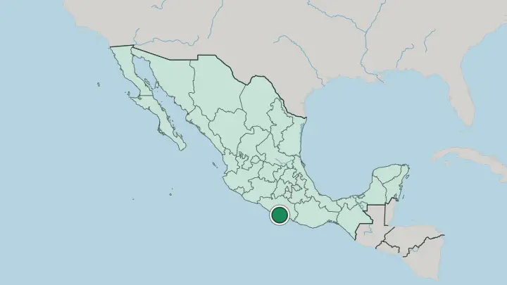 Map of Acapulco de Juárez in Mexico