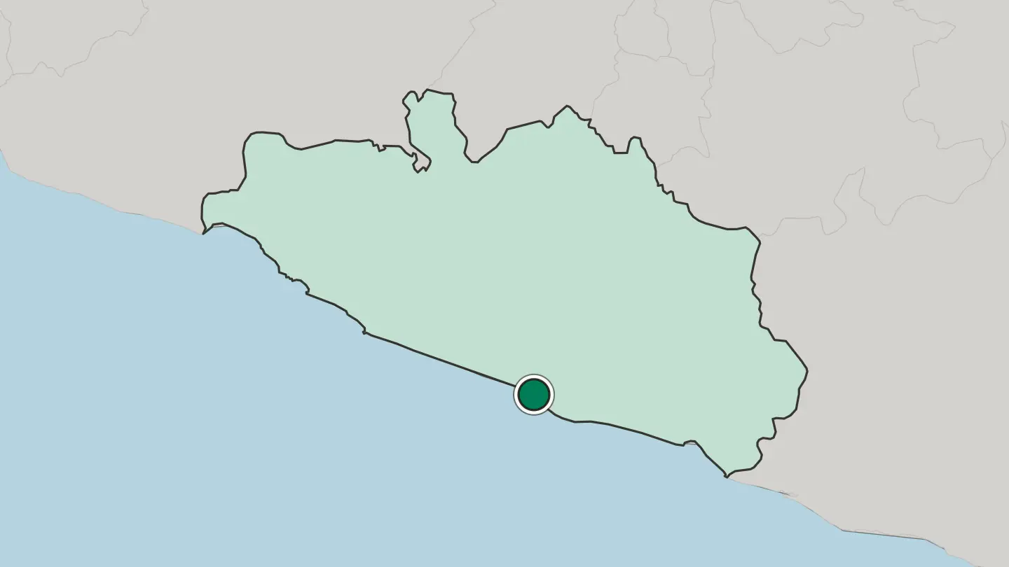 Map of Acapulco de Juárez in Mexico