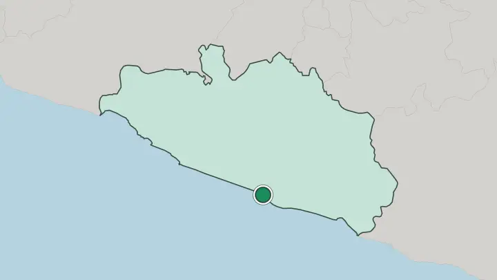 Map of Acapulco de Juárez in Mexico