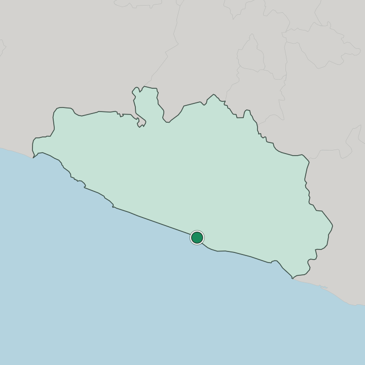 Map showing Acapulco de Juárez — In Estado de Guerrero