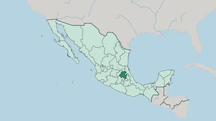 Map of Estado de Hidalgo in Mexico