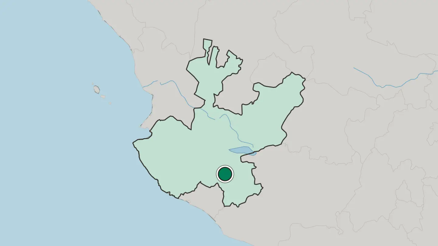 Map of Ciudad Guzmán in Mexico