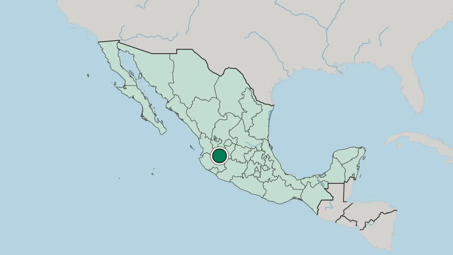 Map of Guadalajara in Mexico