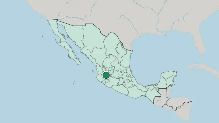 Map of Guadalajara in Mexico