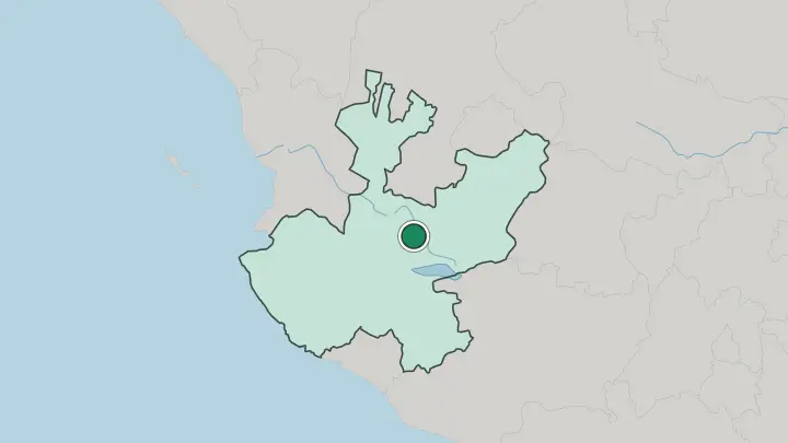 Map of Guadalajara in Mexico