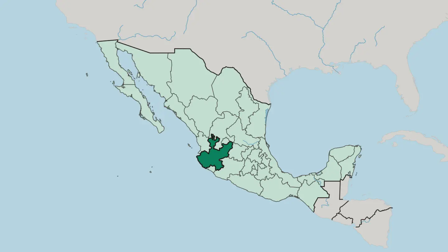 Map of Estado de Jalisco in Mexico