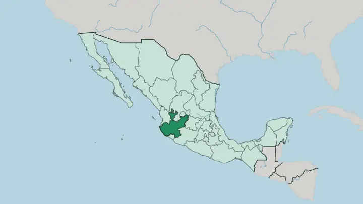 Map of Estado de Jalisco in Mexico