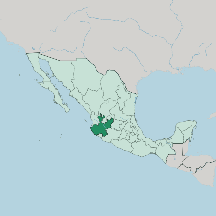 Map showing Estado de Jalisco — In Mexico