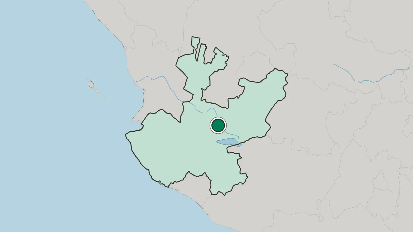 Map of Tlaquepaque in Mexico