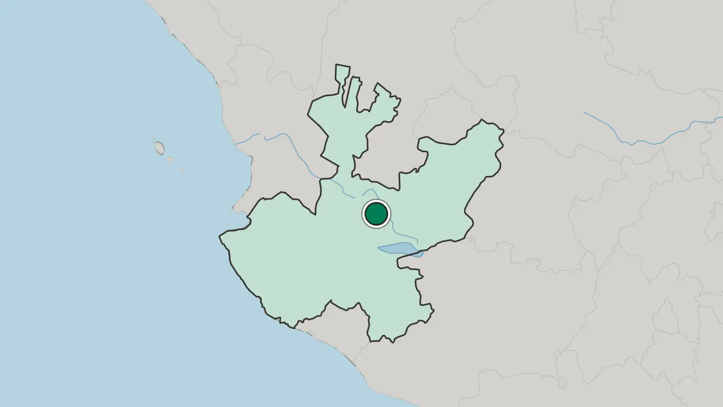 Map of Zapopan in Mexico