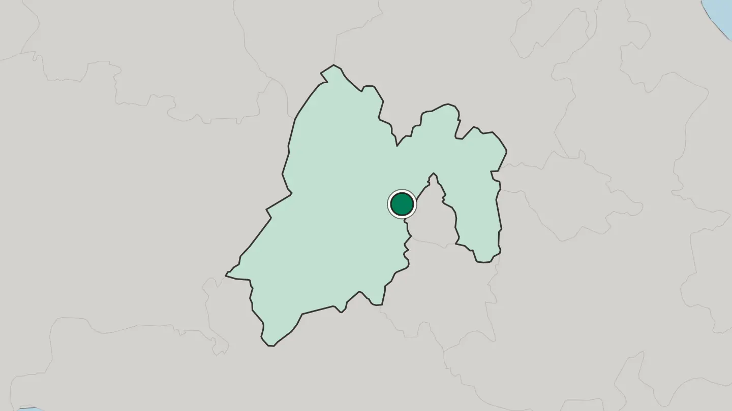 Map of Huixquilucan in Mexico