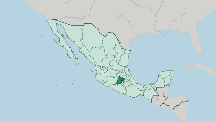 Map of Estado de México in Mexico